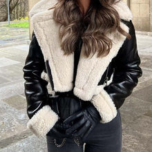 Load image into Gallery viewer, Faux Shearling Cropped Jacket
