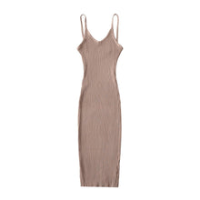 Load image into Gallery viewer, Ribbed Sleeveless V Neck Bodycon Midi Dress
