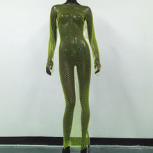 Load image into Gallery viewer, Rhinestones Fishnet Dress
