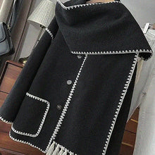 Load image into Gallery viewer, Woolen Coat With Tassel Scarf
