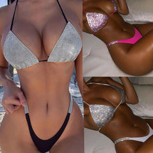 Load image into Gallery viewer, Rhinestone Detail Bikini Set
