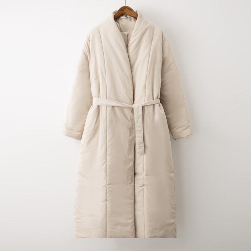 Belted Maxi Duvet Coat