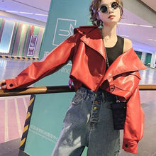 Load image into Gallery viewer, Oversized Pu Leather Jacket
