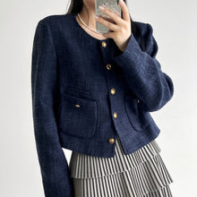 Load image into Gallery viewer, Cropped Tweed Jacket With Pocket
