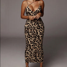 Load image into Gallery viewer, Animal Print Bodycon Maxi Dress
