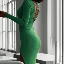 Load image into Gallery viewer, Ribbed Knitted Bodycon Midi Dress
