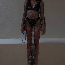Load image into Gallery viewer, Rhinestones Fishnet Dress
