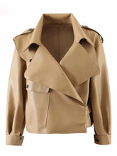 Load image into Gallery viewer, Oversized Pu Leather Jacket
