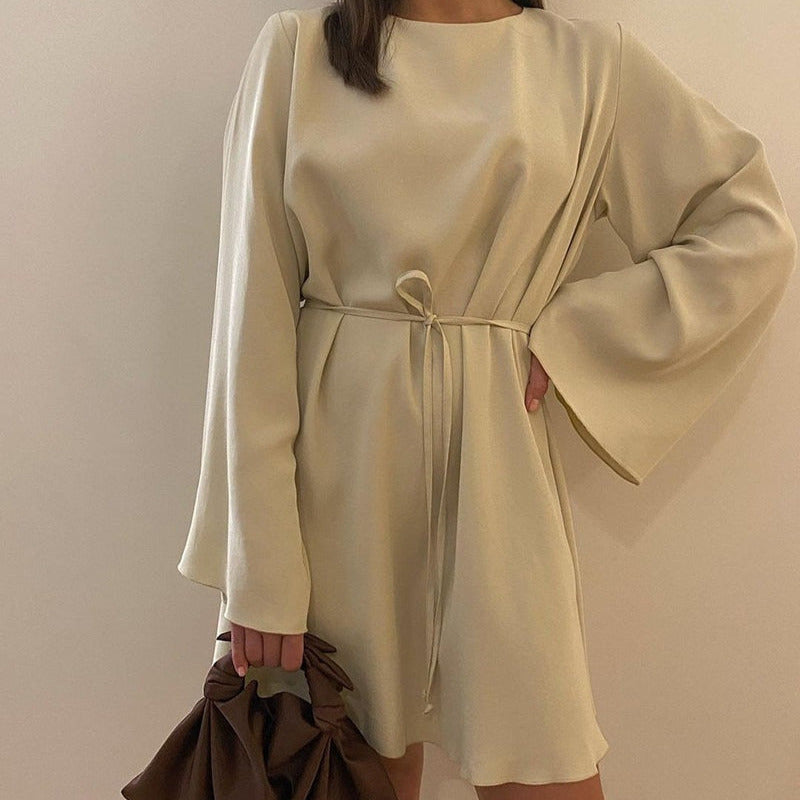 Flared Sleeve Chiffon Mini Dress