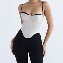 Load image into Gallery viewer, Satin Corset Padded Crop Top
