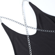 Load image into Gallery viewer, Chain Detail Ribbed Backless Dress
