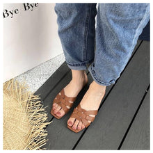 Load image into Gallery viewer, Woven Flat Mule Sandals
