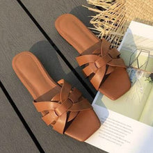 Load image into Gallery viewer, Woven Flat Mule Sandals
