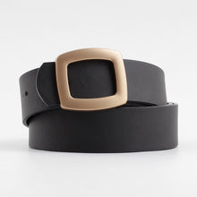 Load image into Gallery viewer, Wide Leather Gold Buckle Waist Belt
