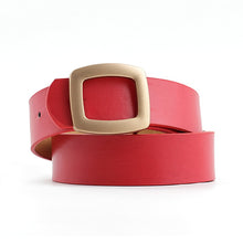 Load image into Gallery viewer, Wide Leather Gold Buckle Waist Belt
