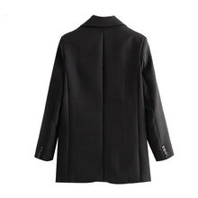 Load image into Gallery viewer, Black Button Detail Longline Fitted Blazer
