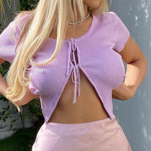 Load image into Gallery viewer, Rib Tie Front Detail Top
