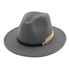 Load image into Gallery viewer, Gold Deatail Fedora Hat
