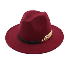 Load image into Gallery viewer, Gold Deatail Fedora Hat
