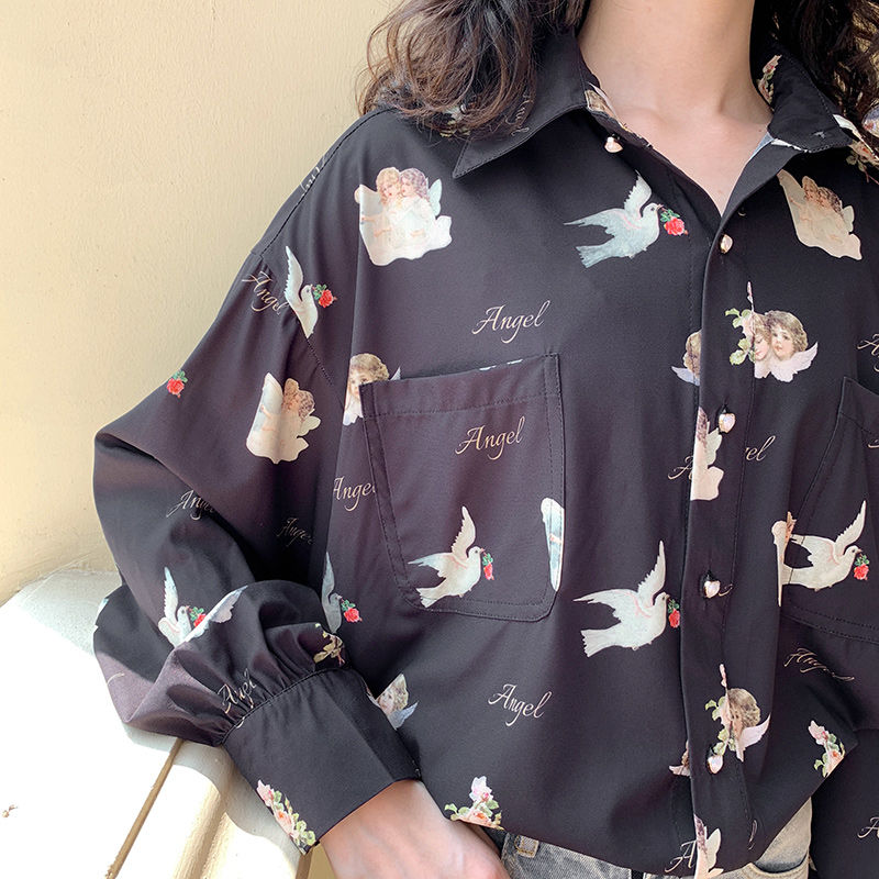 Angel Print Vintage Shirt