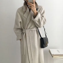 Load image into Gallery viewer, Long Belted Wool Coat

