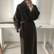 Load image into Gallery viewer, Long Belted Wool Coat
