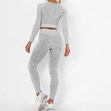 Load image into Gallery viewer, Long Sleeve Crop Top Seamless Yoga Set
