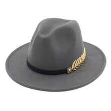 Load image into Gallery viewer, Gold Deatail Fedora Hat
