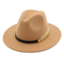 Load image into Gallery viewer, Gold Deatail Fedora Hat
