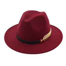 Load image into Gallery viewer, Gold Deatail Fedora Hat
