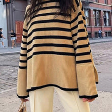 Load image into Gallery viewer, Stripe Oversized Slouchy Knitted Jumper
