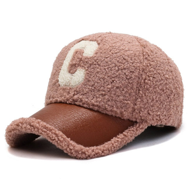 Letter Embroidered Winter Baseball Cap