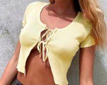 Load image into Gallery viewer, Rib Tie Front Detail Top
